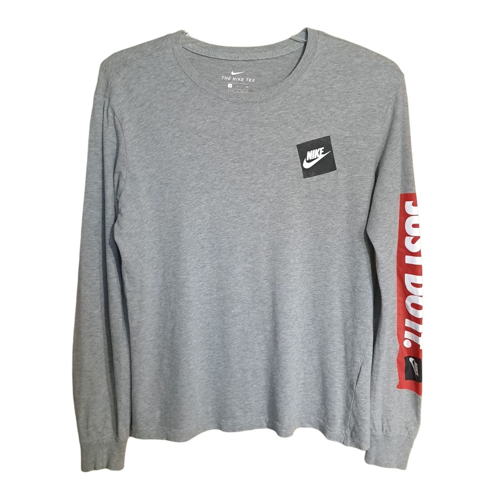 Nike SPORTSWEAR Men Shirt S JUST DO IT Graphic Tee Gym Running Long Sleeve